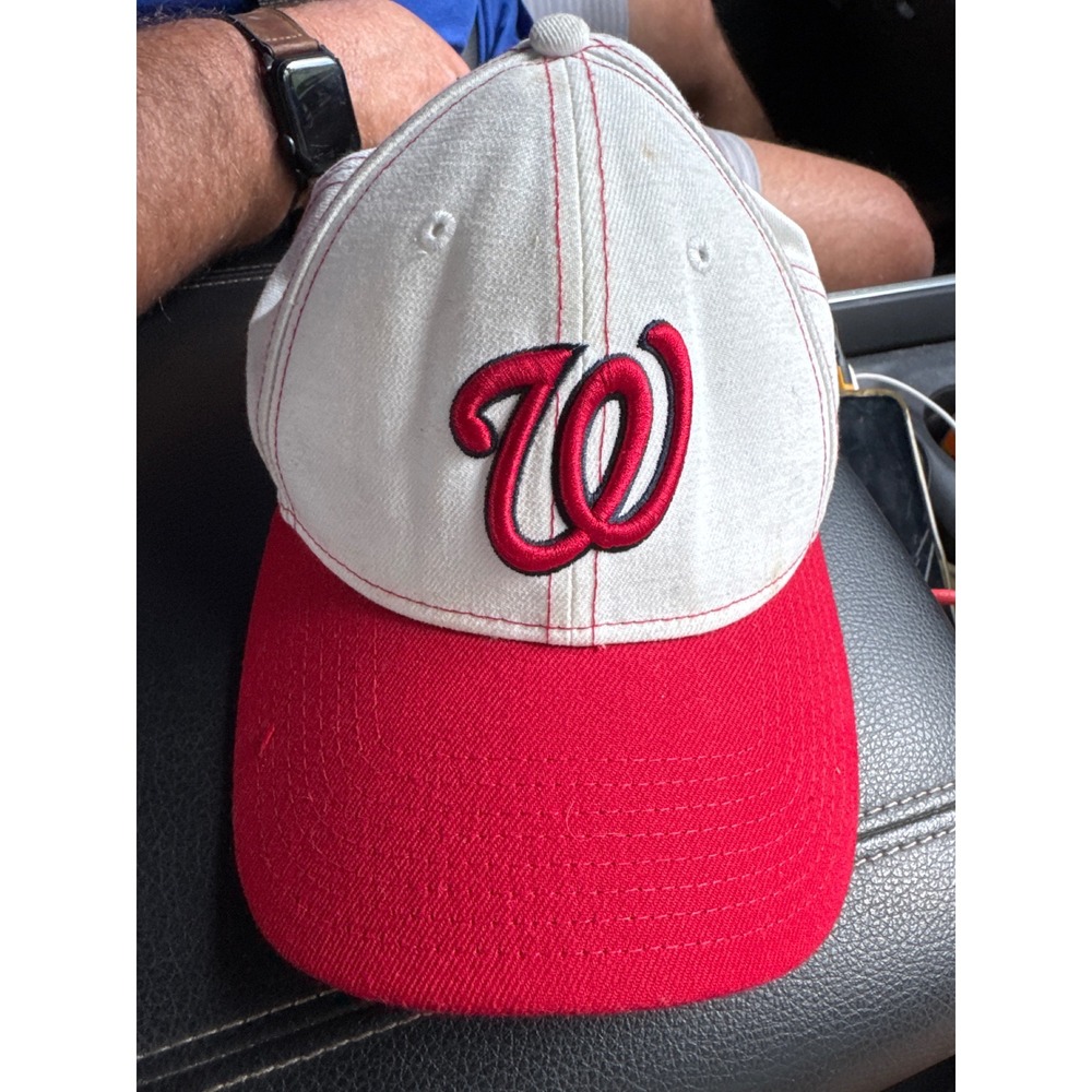 New Era 9FORTY Washington Nationals MLB Snapback Hat White Red Embroidered Logo